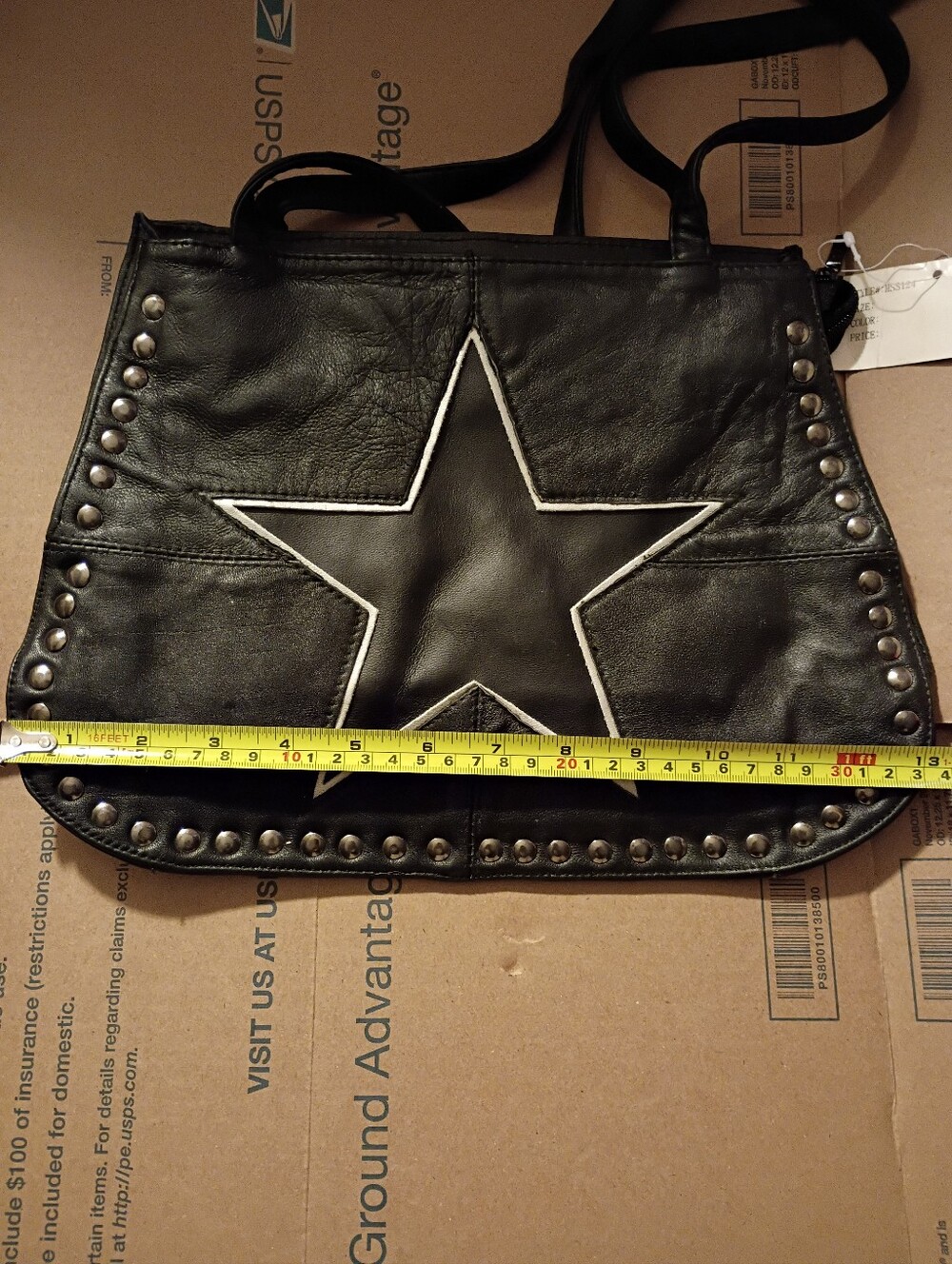 New Michael Michelle Genuine Leather Star Shoulder Bag Purse - Picture 8 of 15